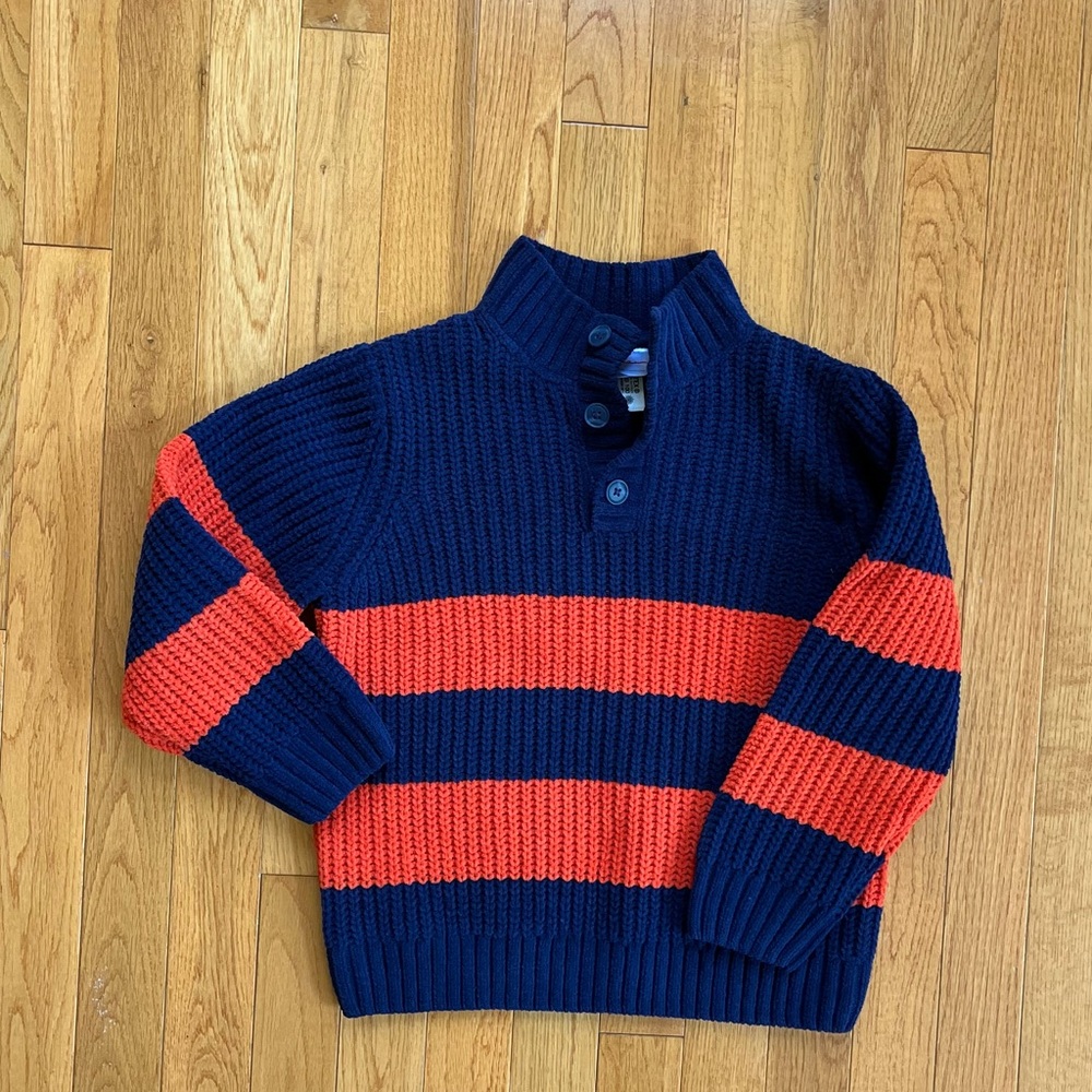 Hanna Andersson Navy and Orange Kids Sweater size 6-7 (120 cm)